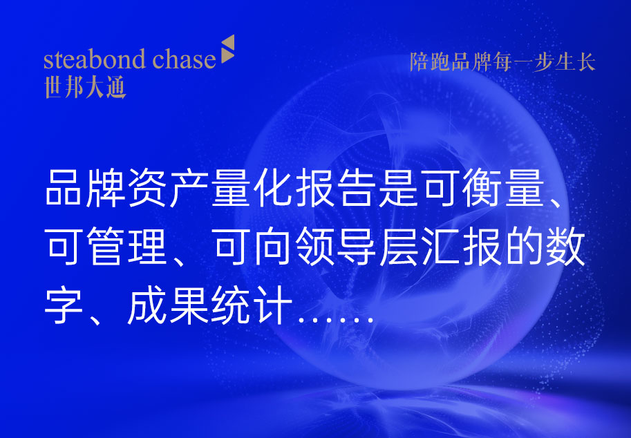 世邦大通品牌年度护航管家服务当年末期，为企业输出《品牌资产量化报告》